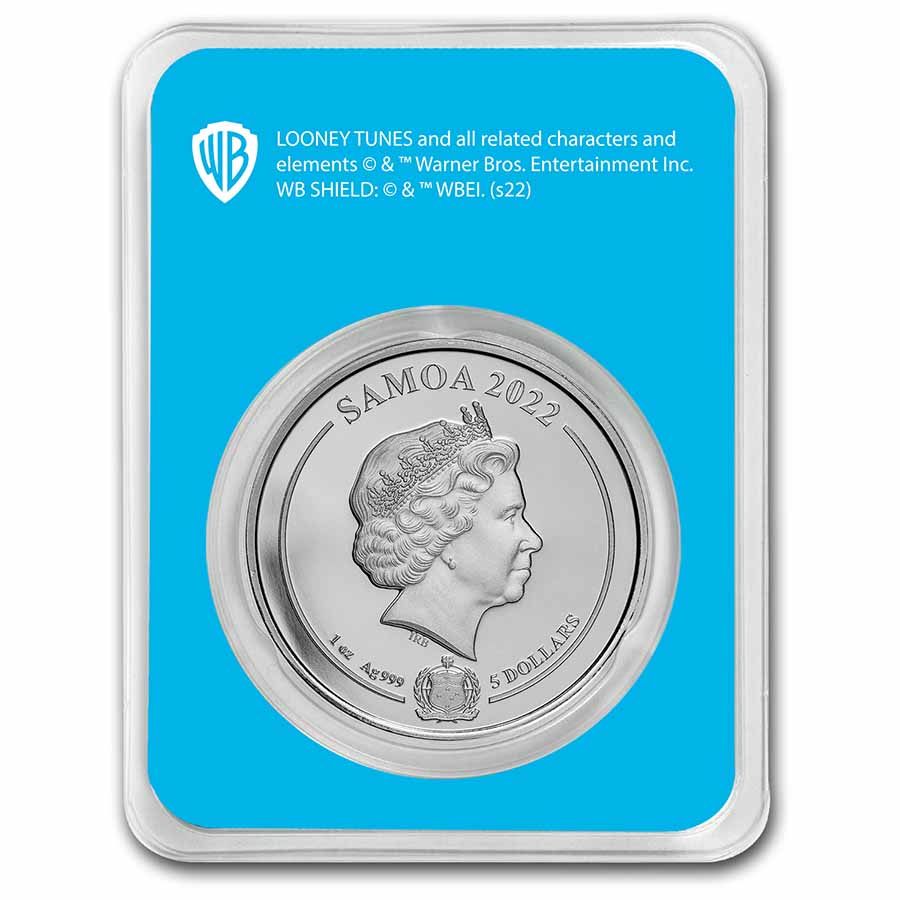 2022 Samoa 1 oz Silver Looney Tunes Daffy Duck Colorized